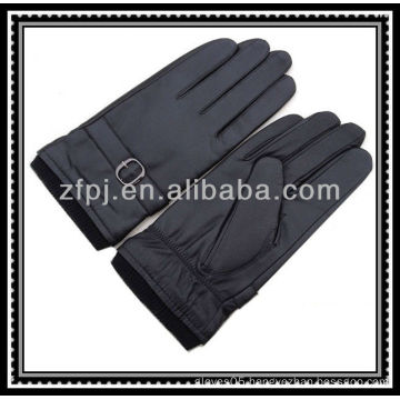 mens leather palm knit elastic wrist gloves with agraffe